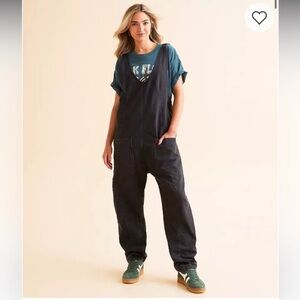 We the Free High Roller Overall Denim Jumpsuit